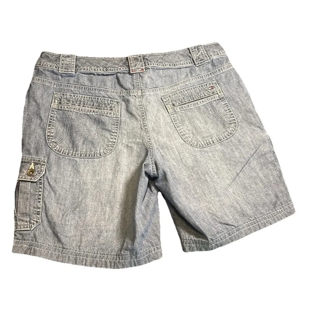 Tommy Hilfiger Women's‎ Denim Cargo Shorts Size 12 Blue Utility Pockets Casual
